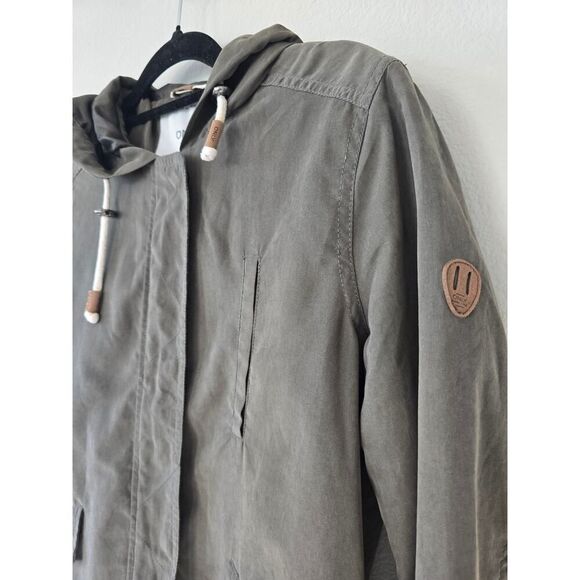ONLY Women’s Hooded Utility Jacket XS Gray Lightweight Drawstring Casual Layer - Picture 3 of 11